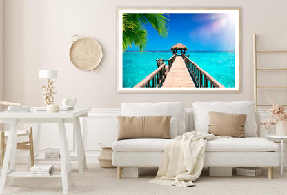 Traditional Boat Jetty in A Luxury Resort of Maldives Home Decor Premium Quality Poster Print Choose Your Sizes