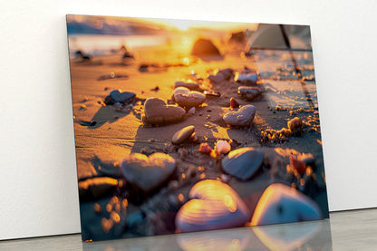 Close-Up of Rocks near a Beach Acrylic Glass Print Tempered Glass Wall Art 100% Made in Australia Ready to Hang