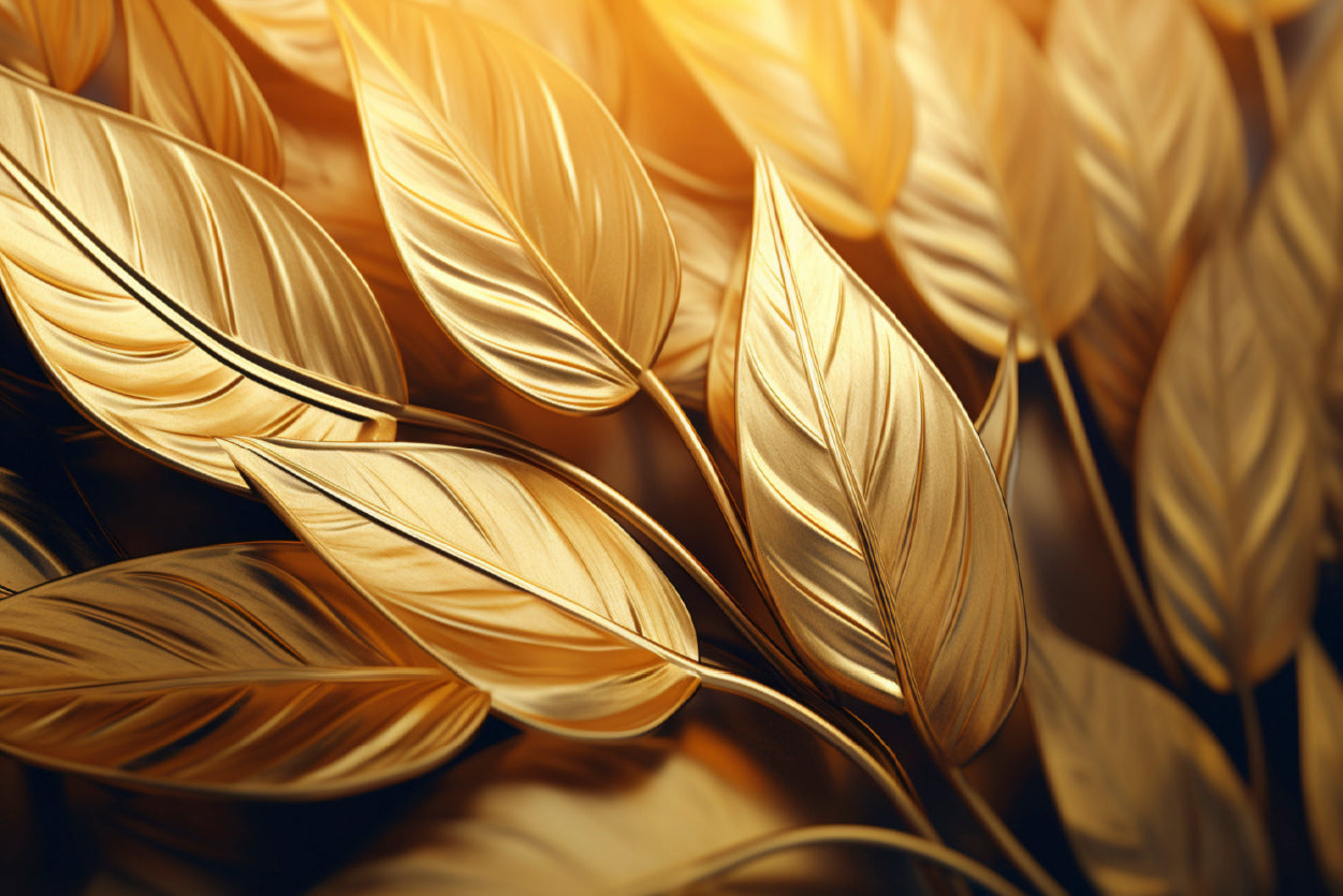 Close-Up of Vibrant Golden Leaves Home Decor Premium Quality Poster Print Choose Your Sizes