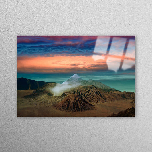 Mount Bromo Sunset Acrylic Glass Print Tempered Glass Wall Art 100% Made in Australia Ready to Hang