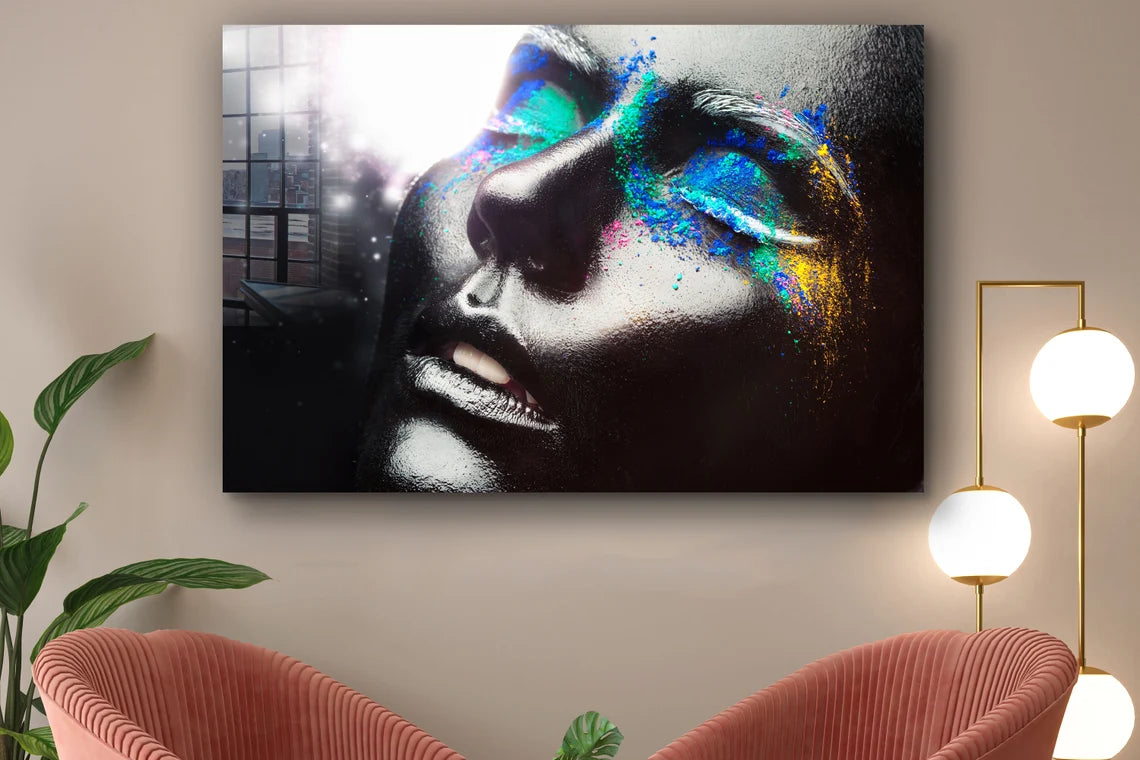 Colorful Woman Abstract UV Direct Aluminum Print Australian Made Quality