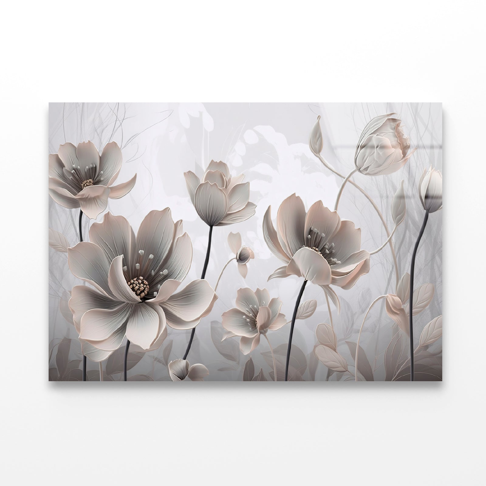 Petals of a Flowers Pattern Acrylic Glass Print Tempered Glass Wall Art 100% Made in Australia Ready to Hang - Bella Home Decor
