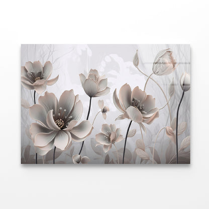 Petals of a Flowers Pattern Acrylic Glass Print Tempered Glass Wall Art 100% Made in Australia Ready to Hang - Bella Home Decor