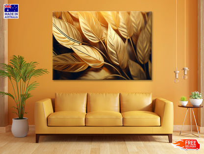 Close-Up of Vibrant Golden Leaves Print 100% Australian Made - Bella Home Decor