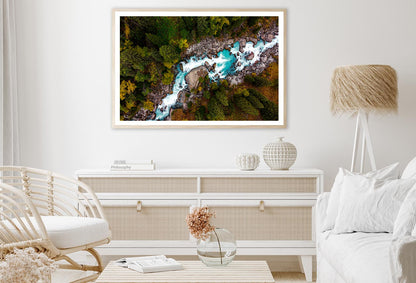 River In the Mountains, Top View Home Decor Premium Quality Poster Print Choose Your Sizes