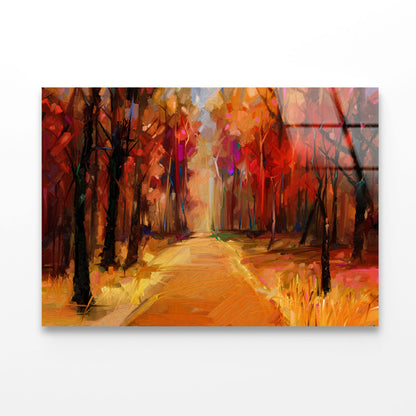 Oil Painting Colorful Autumn Acrylic Glass Print Tempered Glass Wall Art 100% Made in Australia Ready to Hang