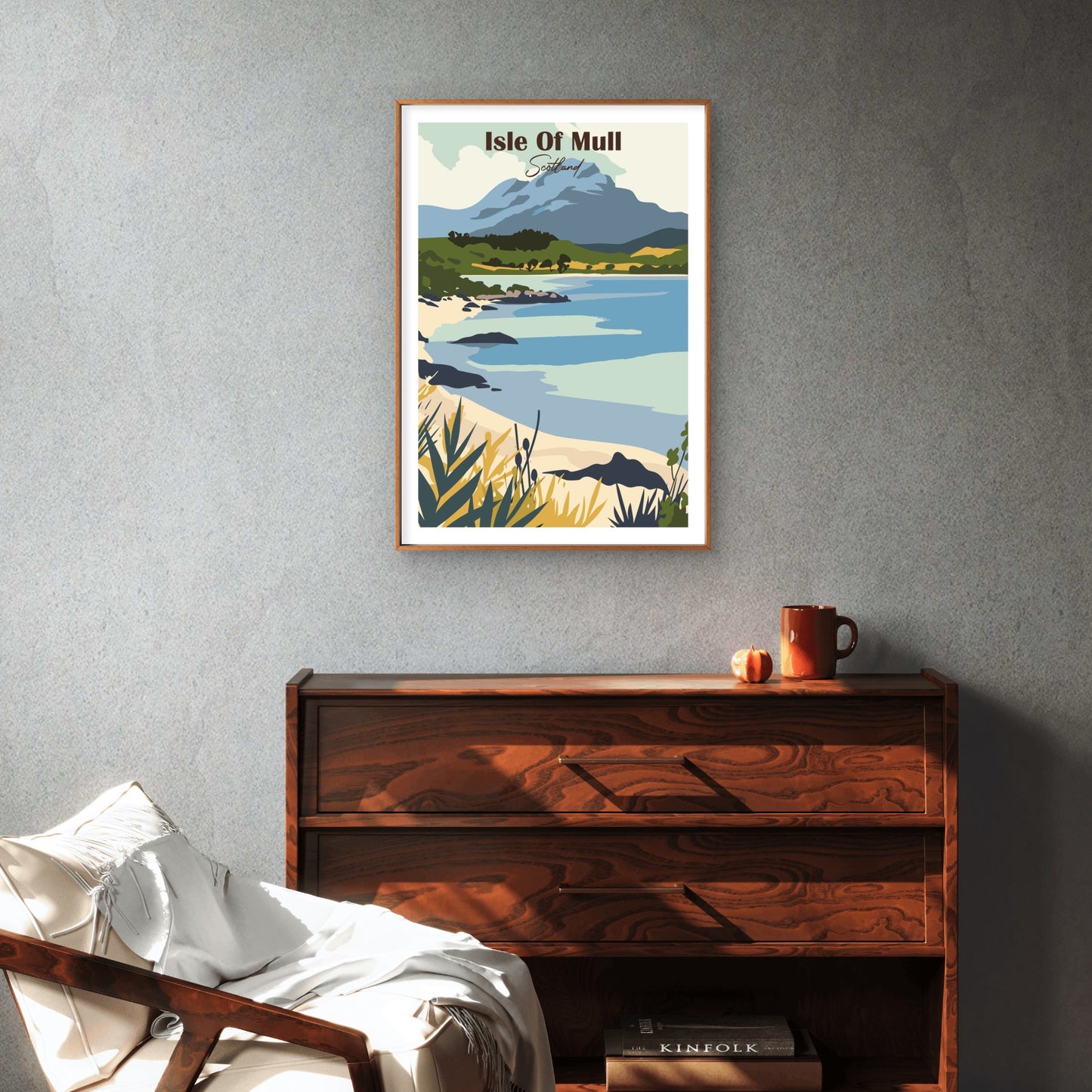 Jeju Island South Korea Vintage Beach Coast Travel Poster Print Wall Art