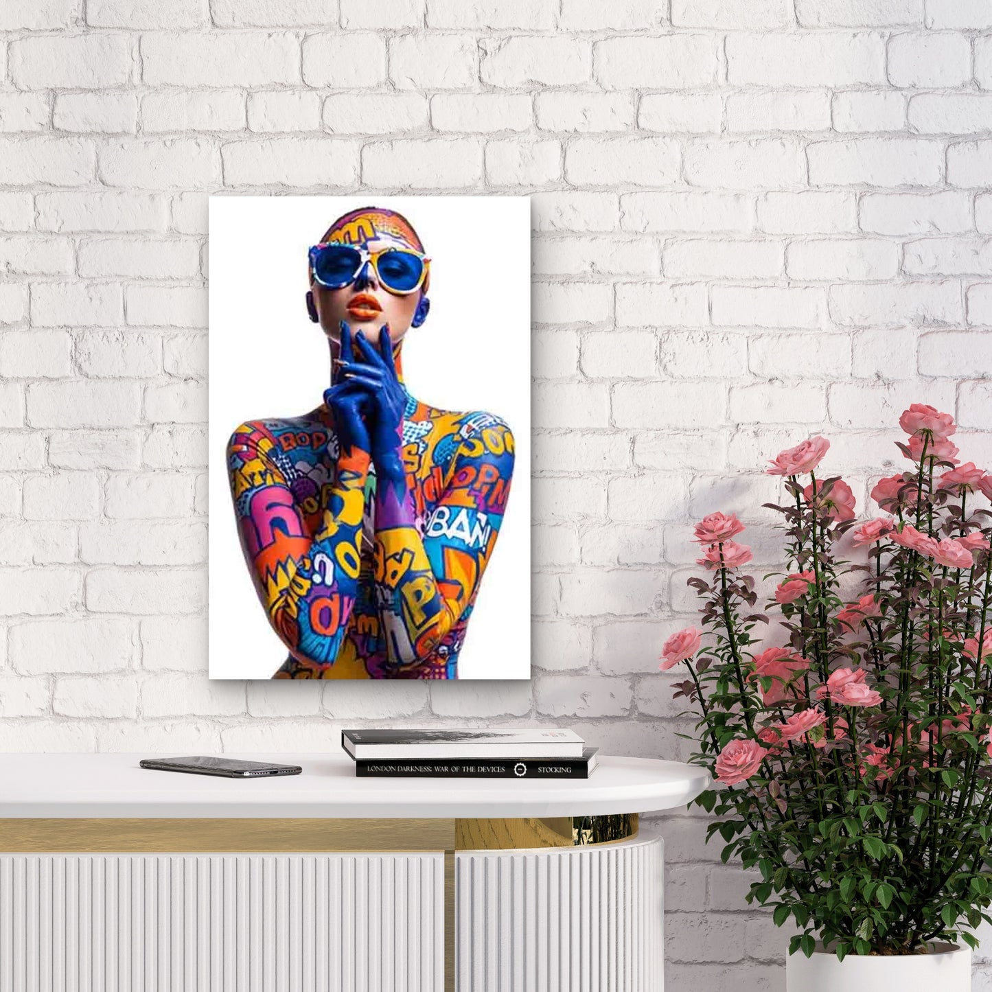 Colorful Comic Style 60x90cm Metal Print Ready to Hang - Bella Home Decor