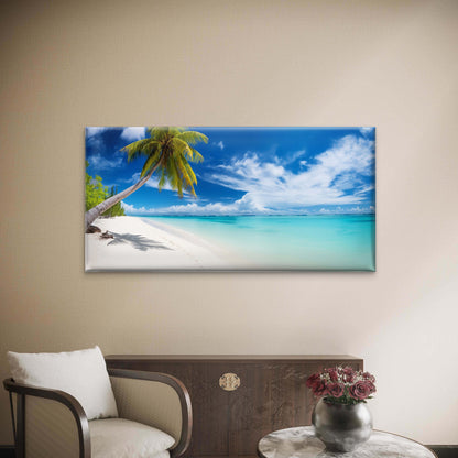 Palm Trees Lean Over Wall Art Canvas Office Home Room Framed 120x60cm - Bella Home Decor