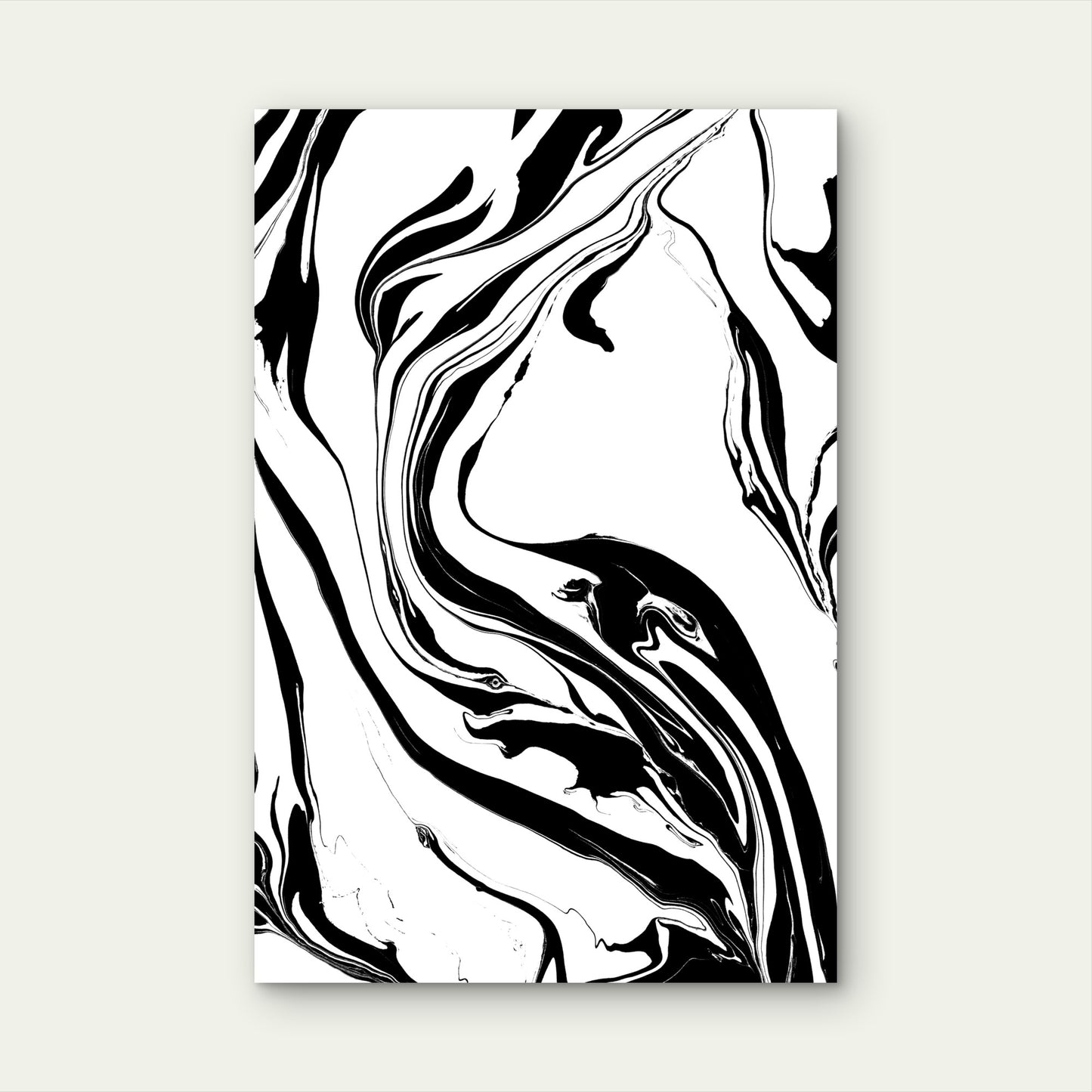 Abstract Black and White Fluid Art 60x90cm Metal Print Ready to Hang