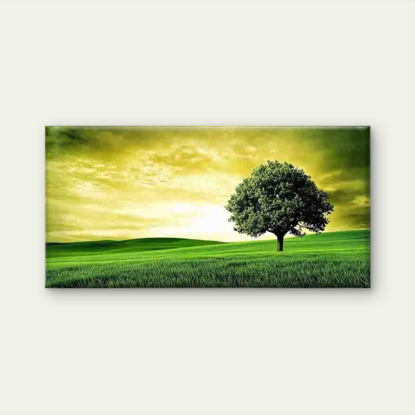 Featuring a Lone Tree Landscape Wall Art Canvas Office Home Room Framed 120x60cm - Bella Home Decor