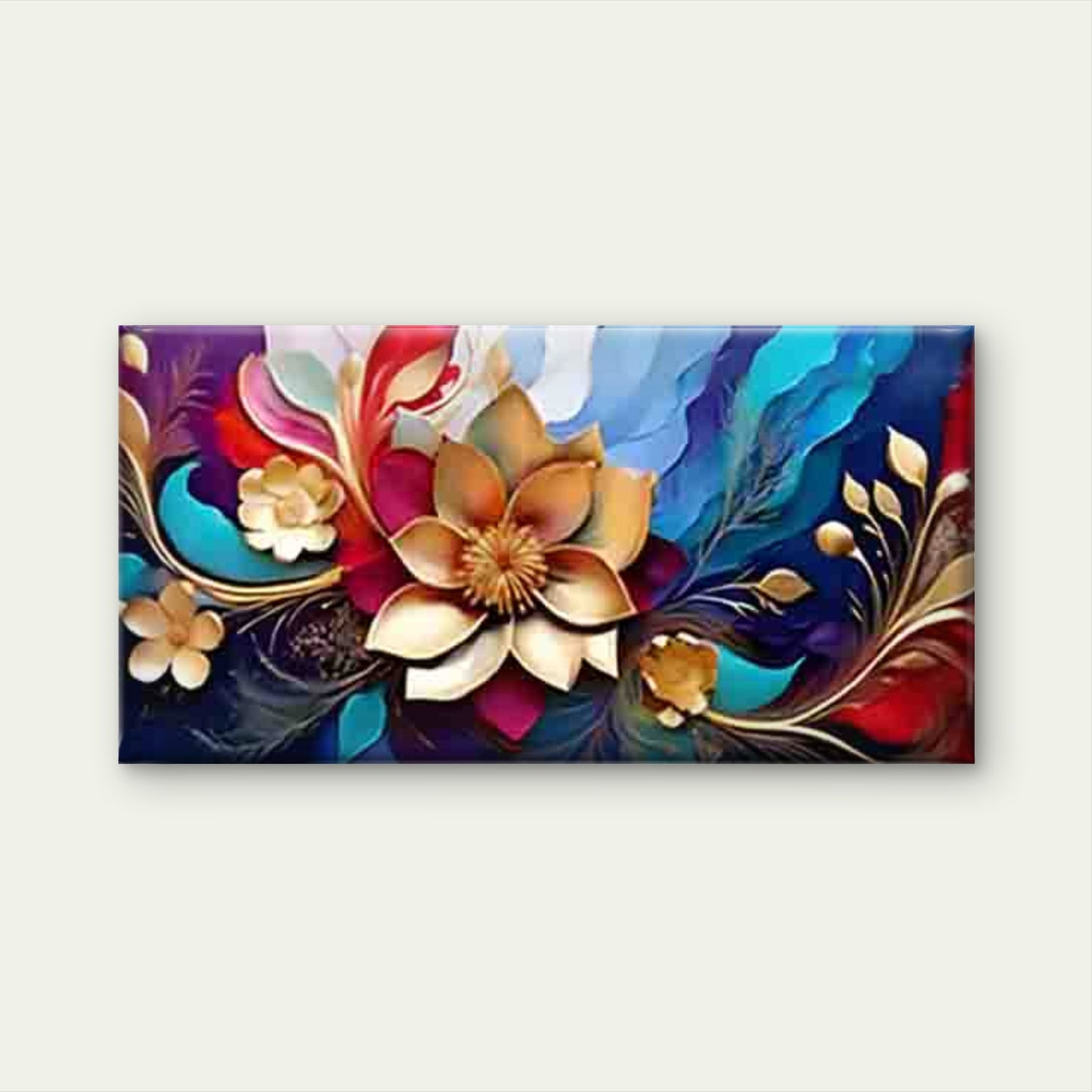 Three-Dimensional Flower Wall Art Canvas Office Home Room Framed 120x60cm - Bella Home Decor