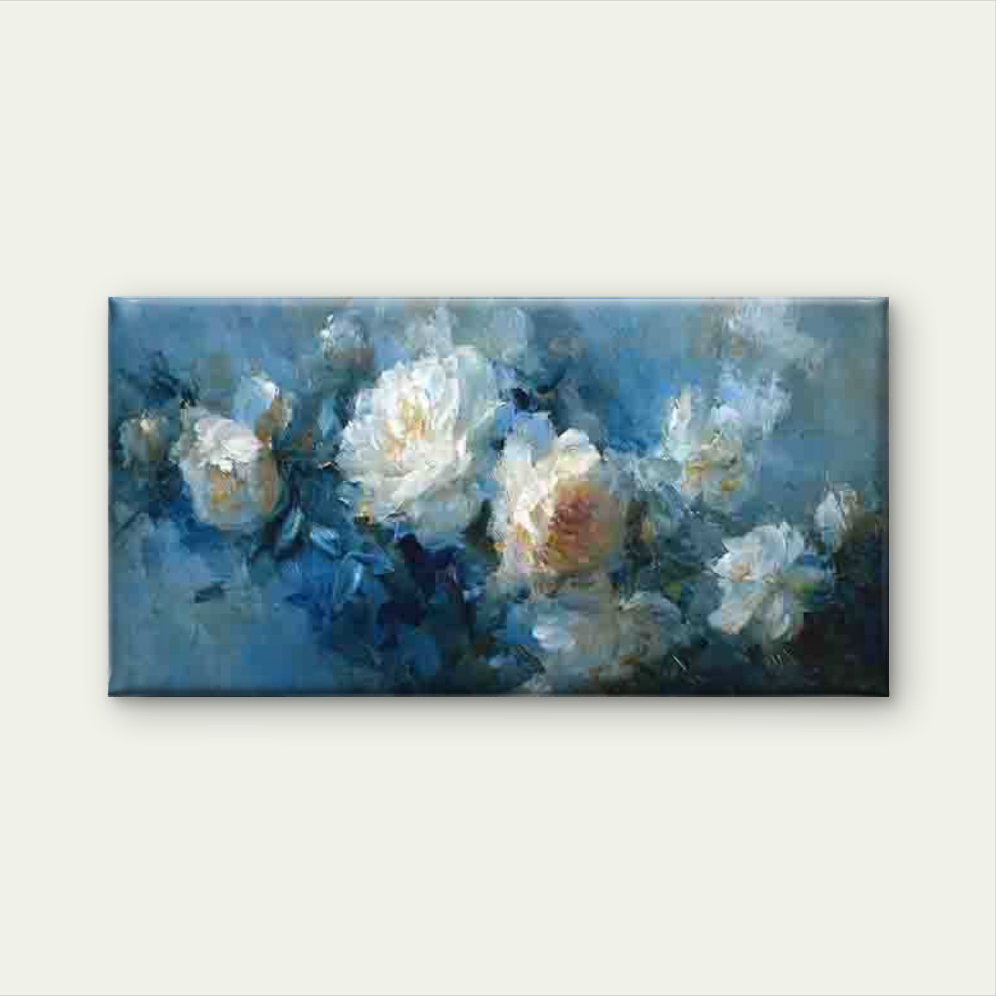 Blue Blossoms and Birds Wall Art Canvas Office Home Room Framed 120x60cm - Bella Home Decor