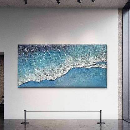 Abstract Navy Blue & Soft Beige Wall Art Canvas Office Home Room Framed 120x60cm - Bella Home Decor