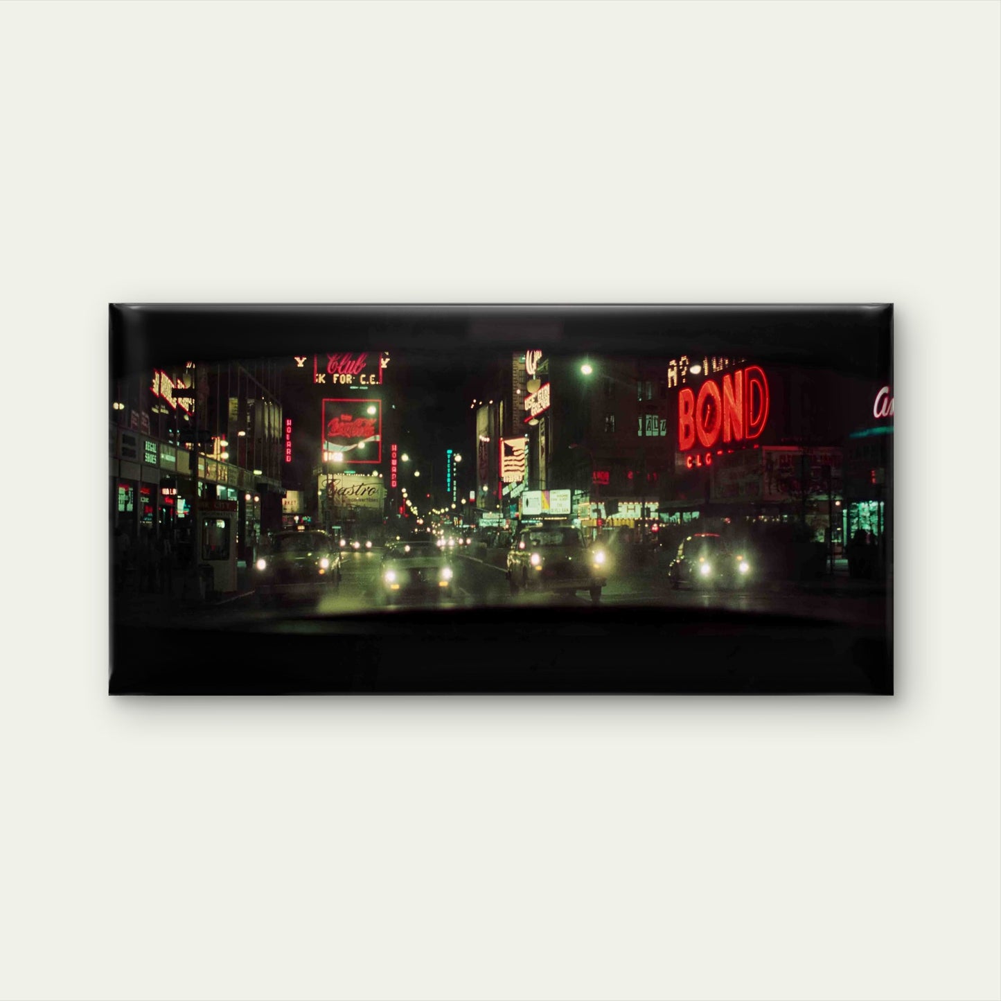 70s Vintage City Night Wall Art Canvas Office Home Room Framed 120x60cm