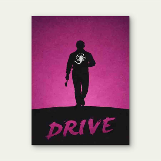 Silhouette Drive Art Modern Retro 40x60cm Metal Print Ready to Hang