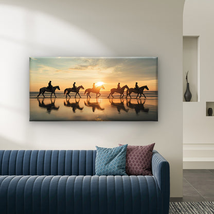 Riding Toward The Sun Wall Art Canvas Office Home Room Framed 120x60cm - Bella Home Decor