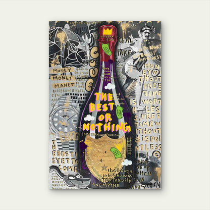 Modern Graffiti Champagne Street 40x60cm Metal Print Ready to Hang - Bella Home Decor