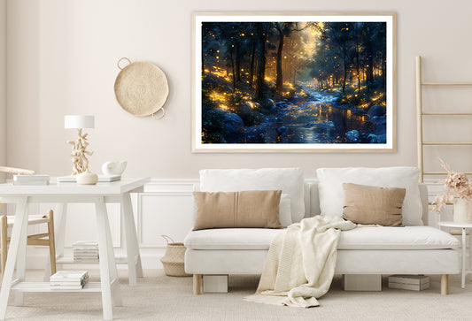 Magical Forest at Night View Home Decor Premium Quality Poster Print Choose Your Sizes