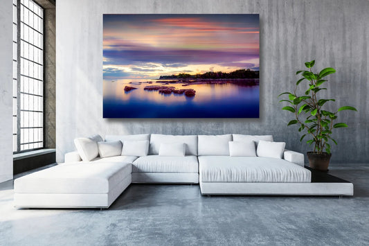 Croatia Sea Sunset Minimalist UV Direct Aluminum Print Australian Made Quality