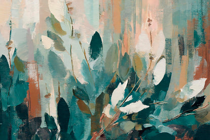 Abstract Leaves Oil Painting  Acrylic Glass Print Tempered Glass Wall Art 100% Made in Australia Ready to Hang - Bella Home Decor