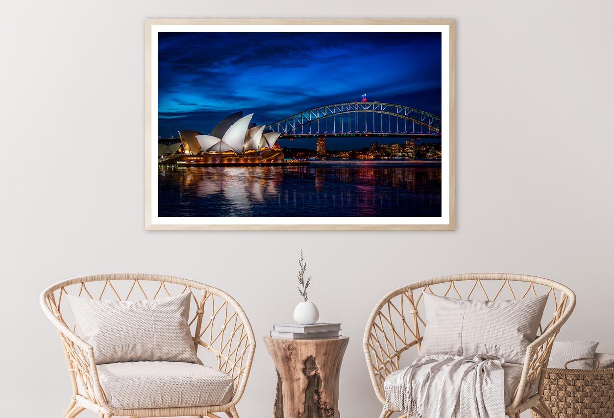 Sydney Opera House at Night Home Decor Premium Quality Poster Print Choose Your Sizes