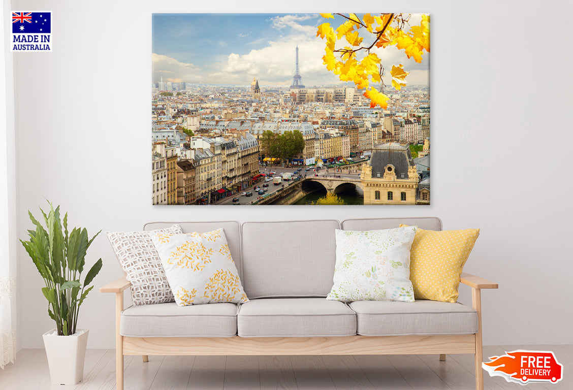 Evening skyline of Paris France Print 100% Australian Made