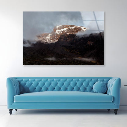 Mount Kilimanjaro & Clouds Line at Sunset Tanzania Acrylic Glass Print Tempered Glass Wall Art 100% Made in Australia Ready to Hang