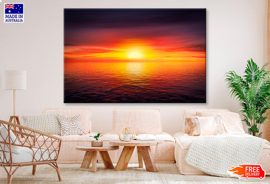 Sunset Sky at The Ocean Background  Wall Art Decor 100% Australian Made - Bella Home Decor