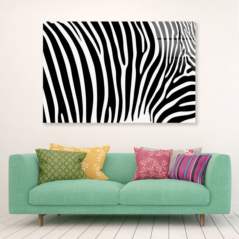 Black And White Zebra Pattern Acrylic Glass Print Tempered Glass Wall Art 100% Made in Australia Ready to Hang