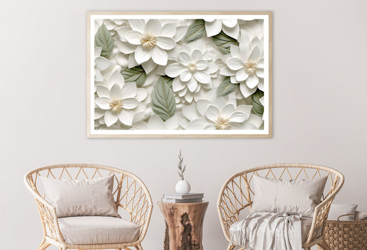 Group of White Flowers with Petals Home Decor Premium Quality Poster Print Choose Your Sizes - Bella Home Decor