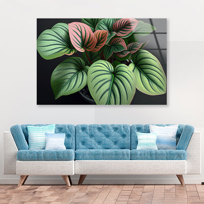 Green Orchid Flowers Pattern Acrylic Glass Print Tempered Glass Wall Art 100% Made in Australia Ready to Hang - Bella Home Decor