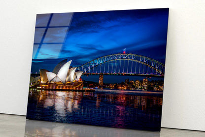 Sydney Opera House at Night Acrylic Glass Print Tempered Glass Wall Art 100% Made in Australia Ready to Hang - Bella Home Decor