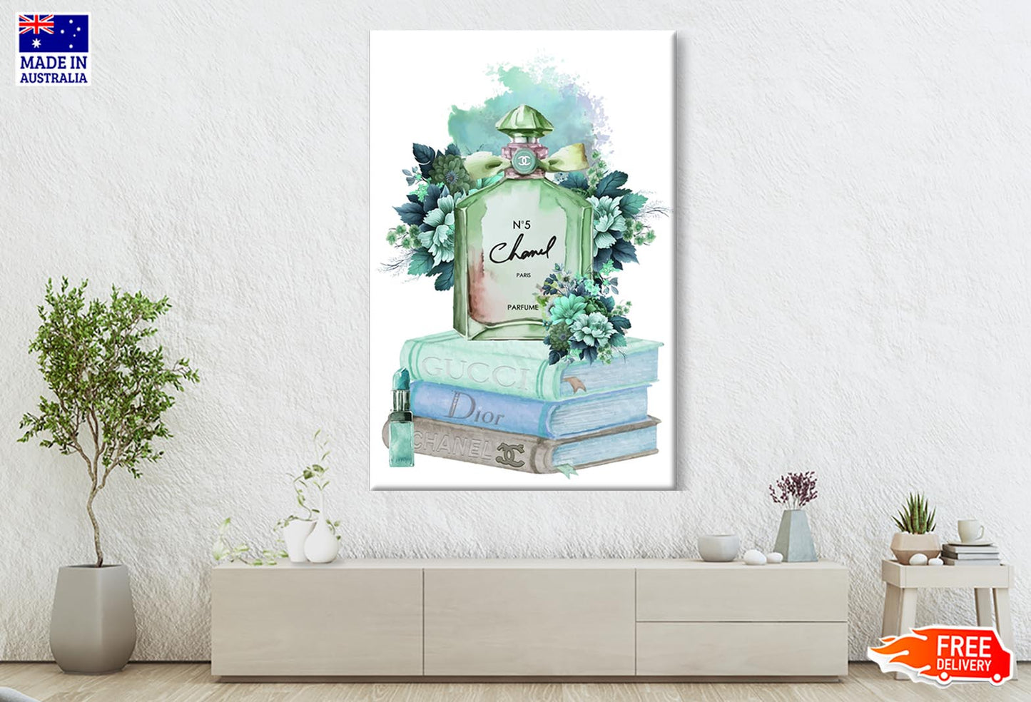 Green Blue Perfume Wall Art Limited Edition High Quality Print