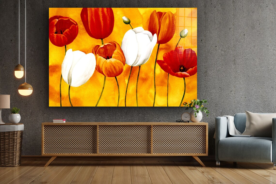 Abstract Tulips Art UV Direct Aluminum Print Australian Made Quality