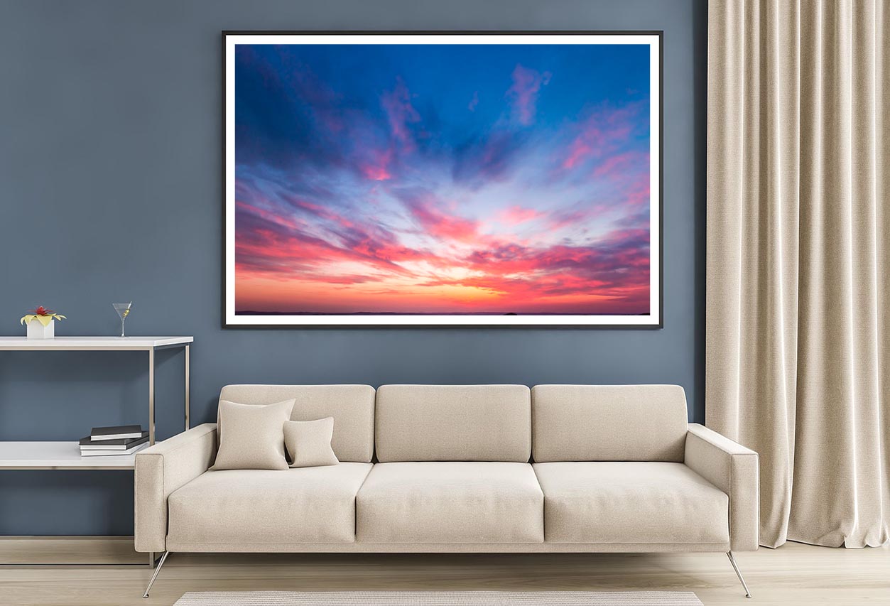 Red Sunset Clouds Sky View Home Decor Premium Quality Poster Print Choose Your Sizes