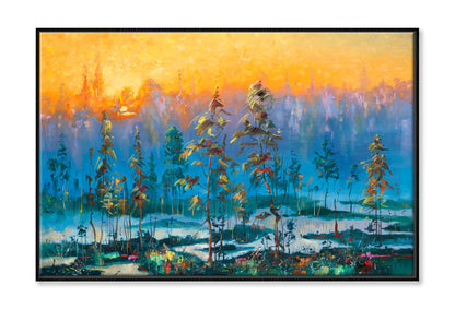 Dawn In The Tundra Oil Painting Wall Art Limited Edition High Quality Print Canvas Box Framed Black