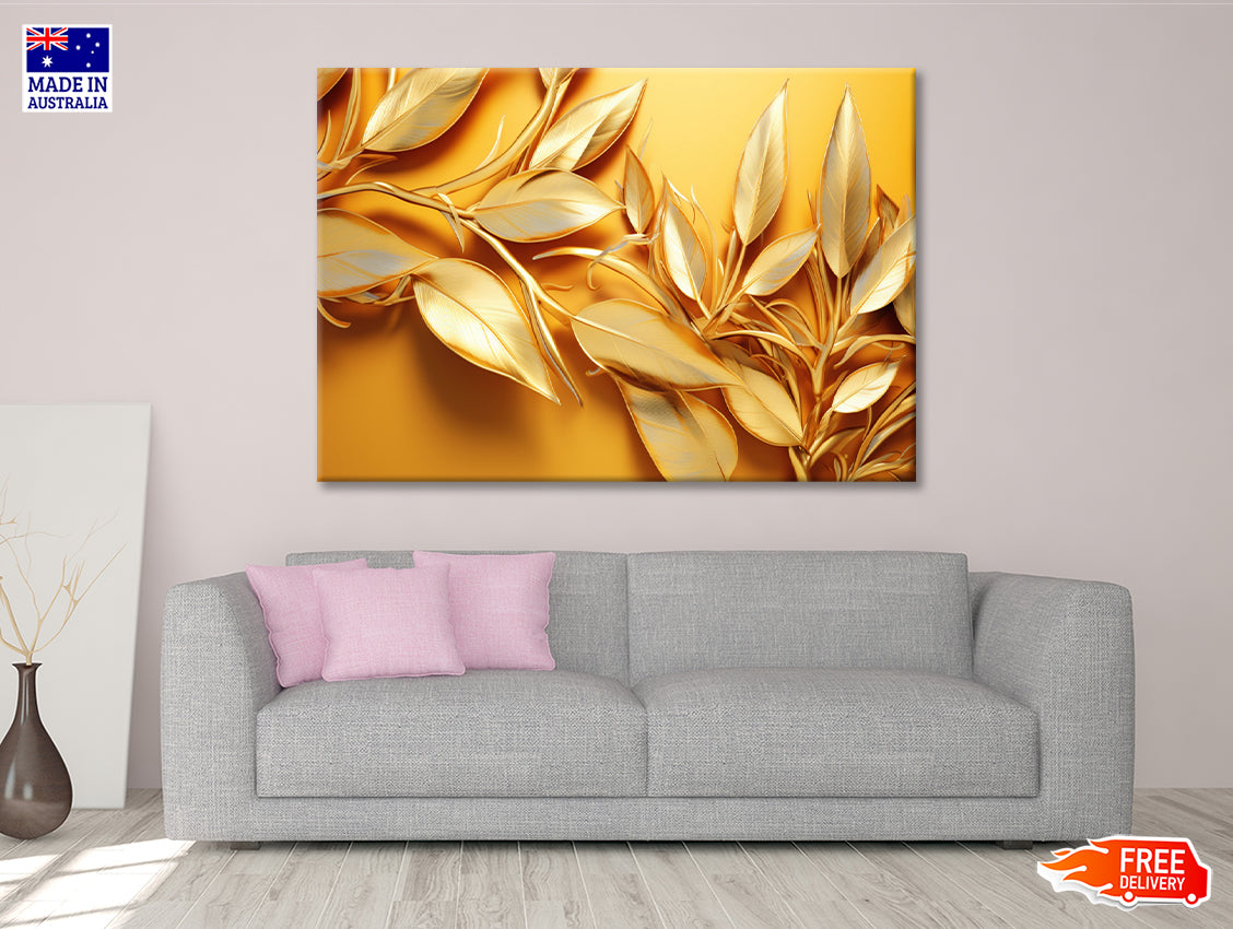 Vibrant Display of Golden Leaves Set Print 100% Australian Made - Bella Home Decor