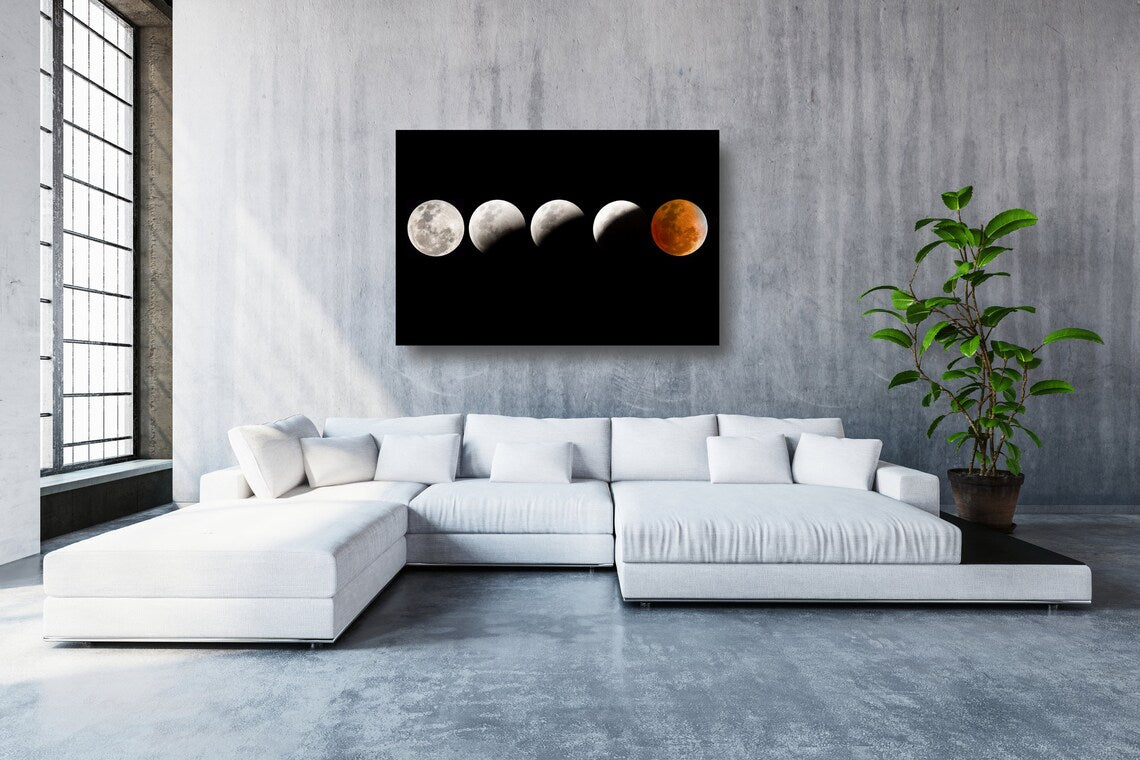 Moon Phase Acrylic Glass Print Tempered Glass Wall Art 100% Made in Australia Ready to Hang