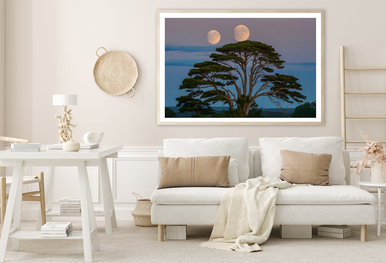 A Tree with the Moon in the Background Home Decor Premium Quality Poster Print Choose Your Sizes - Bella Home Decor