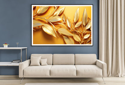 Vibrant Display of Golden Leaves Set Home Decor Premium Quality Poster Print Choose Your Sizes