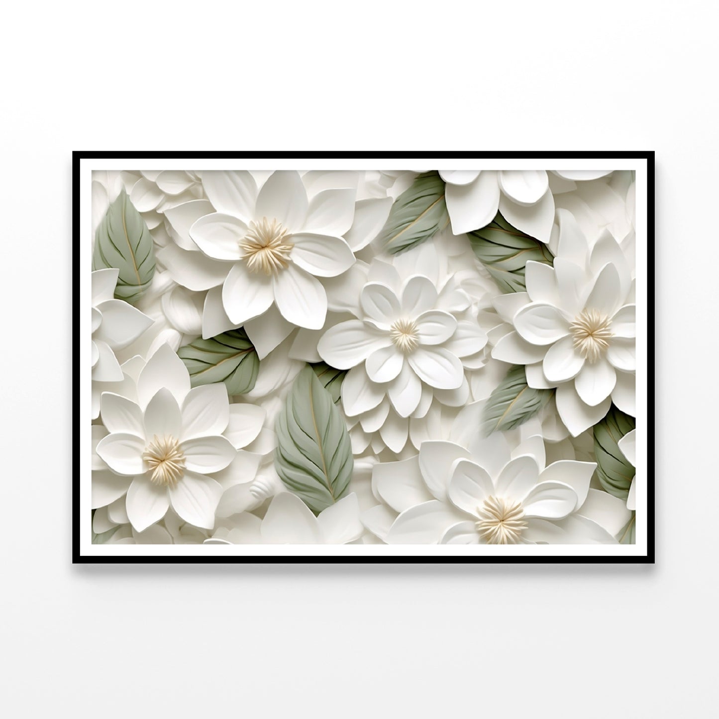 Group of White Flowers with Petals Home Decor Premium Quality Poster Print Choose Your Sizes - Bella Home Decor