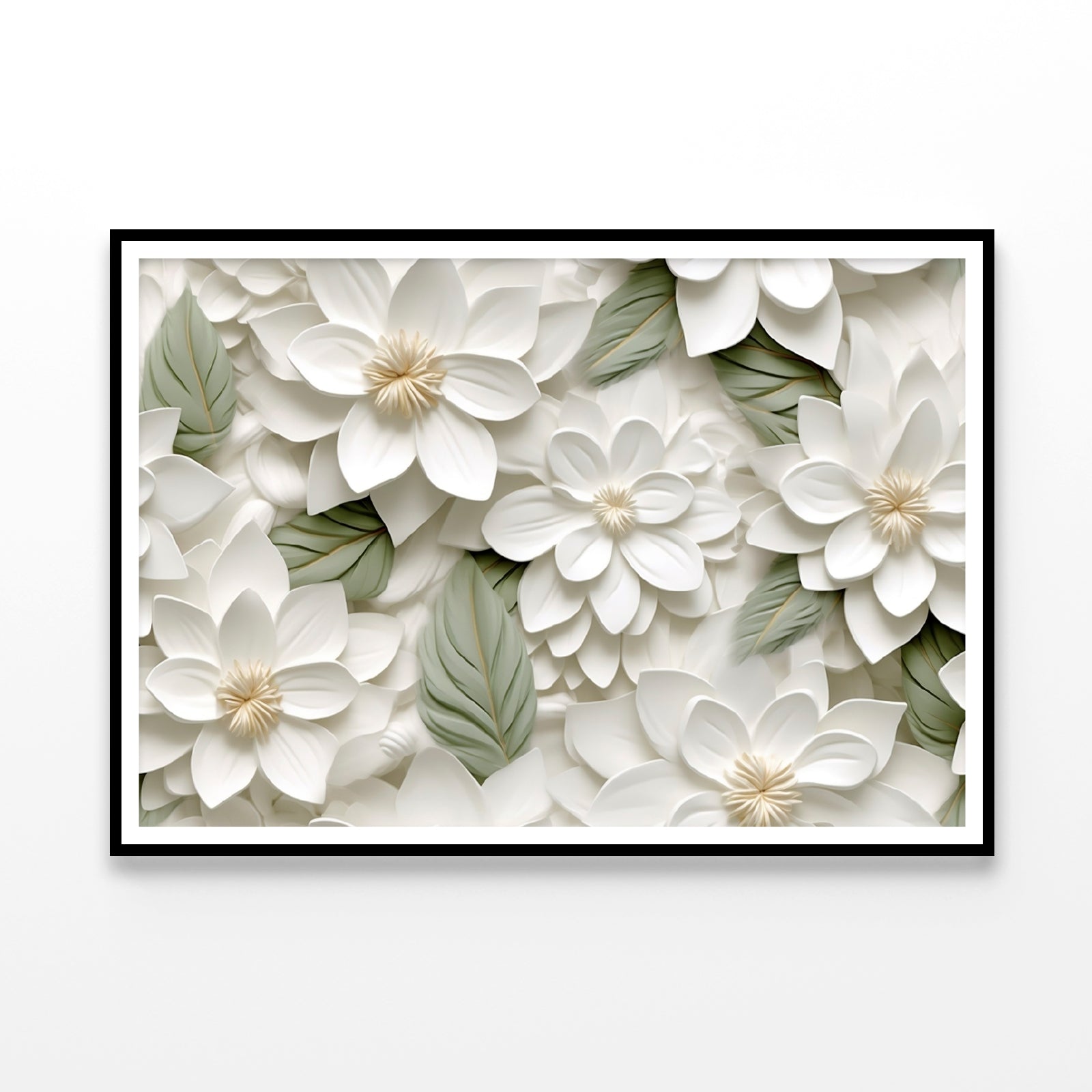 Group of White Flowers with Petals Home Decor Premium Quality Poster Print Choose Your Sizes - Bella Home Decor