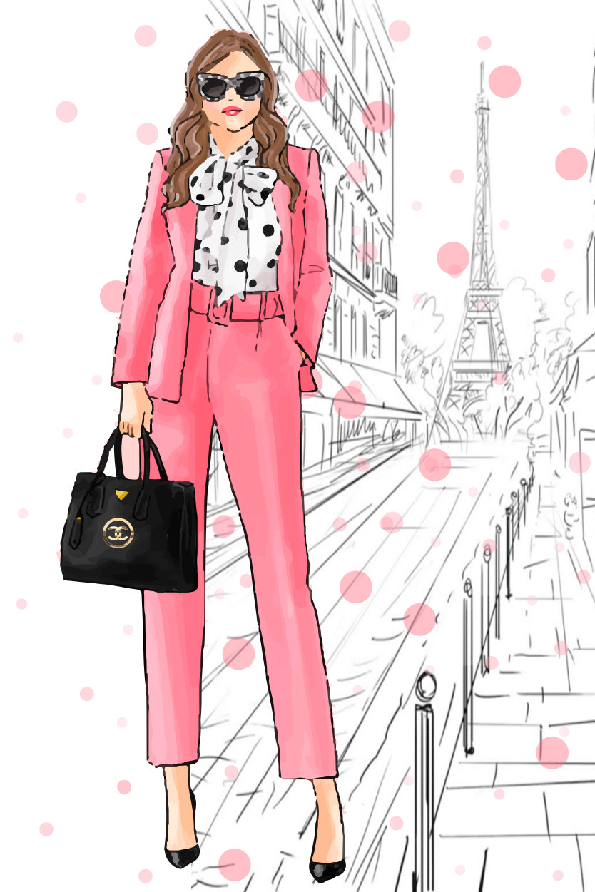 Stylish Boss Lady with Her Luxury Handbag Print 100% Australian Made