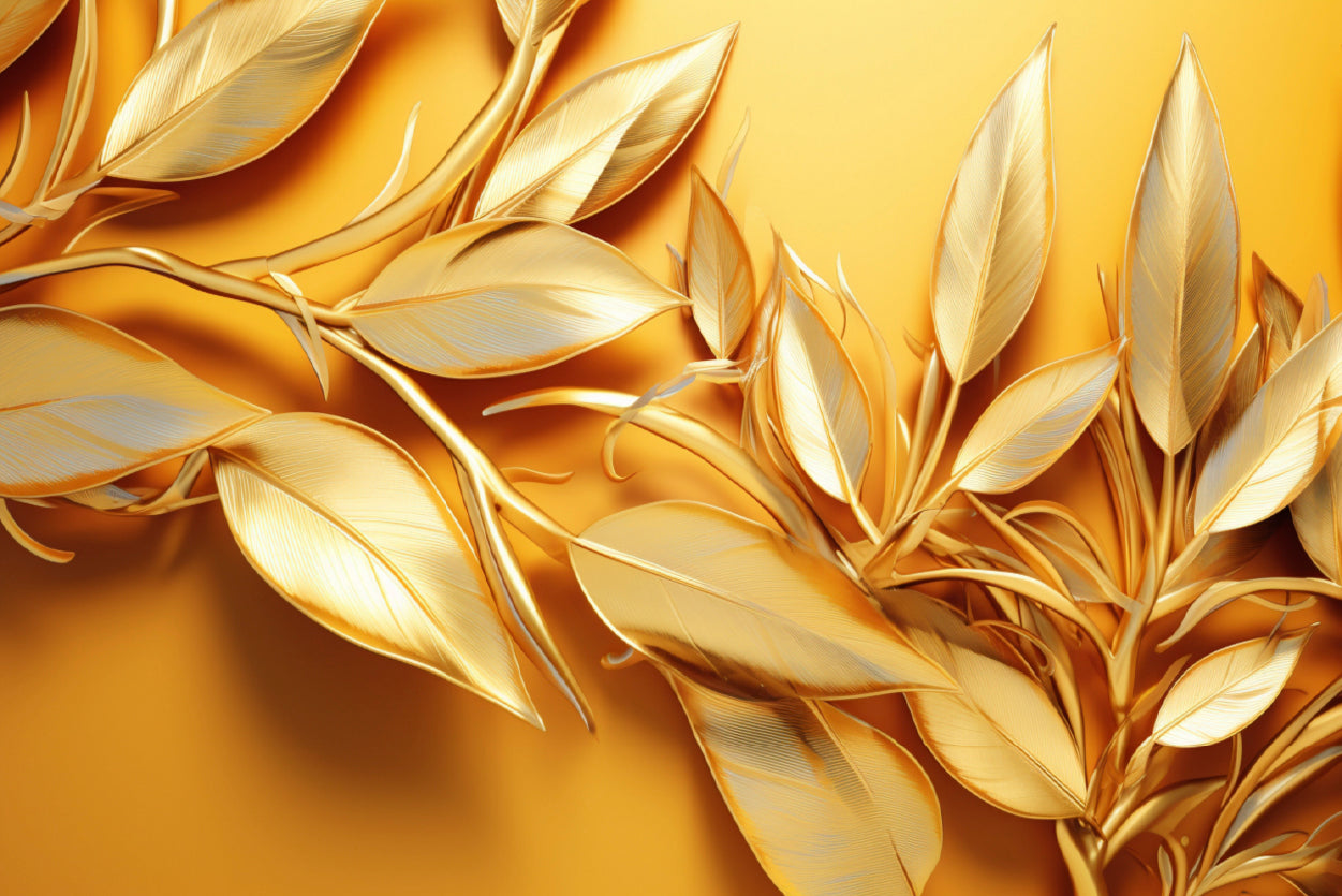 Vibrant Display of Golden Leaves Set Print 100% Australian Made - Bella Home Decor