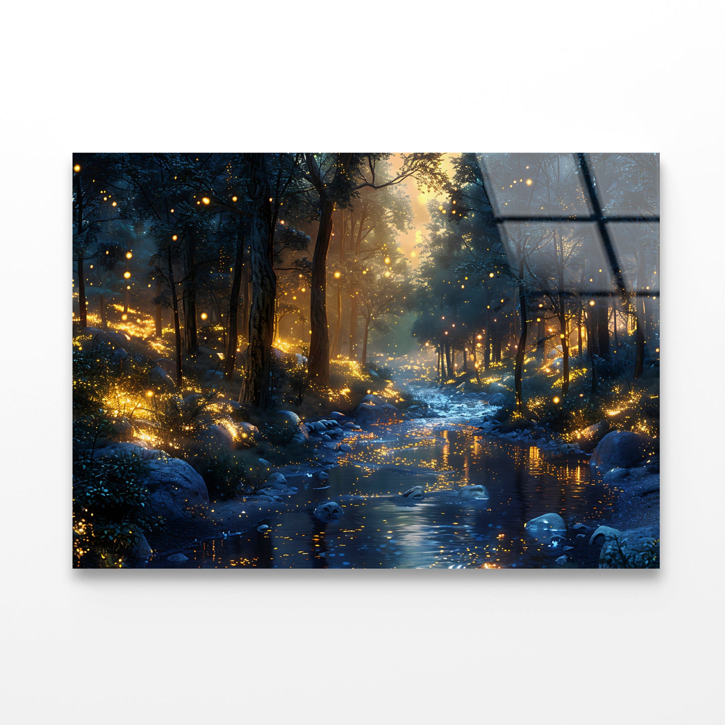 Magical Forest at Night View Acrylic Glass Print Tempered Glass Wall Art 100% Made in Australia Ready to Hang - Bella Home Decor