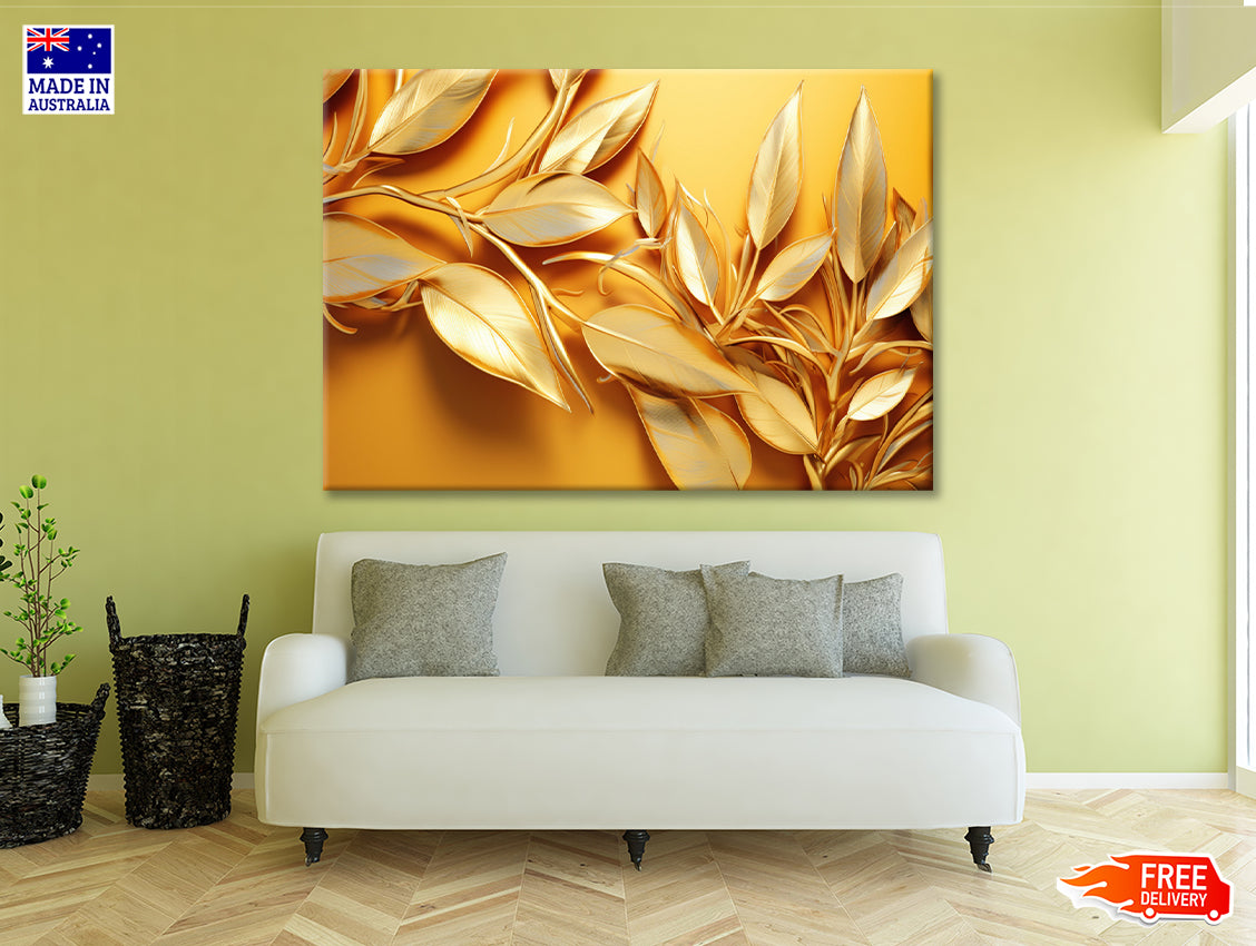 Vibrant Display of Golden Leaves Set Print 100% Australian Made - Bella Home Decor