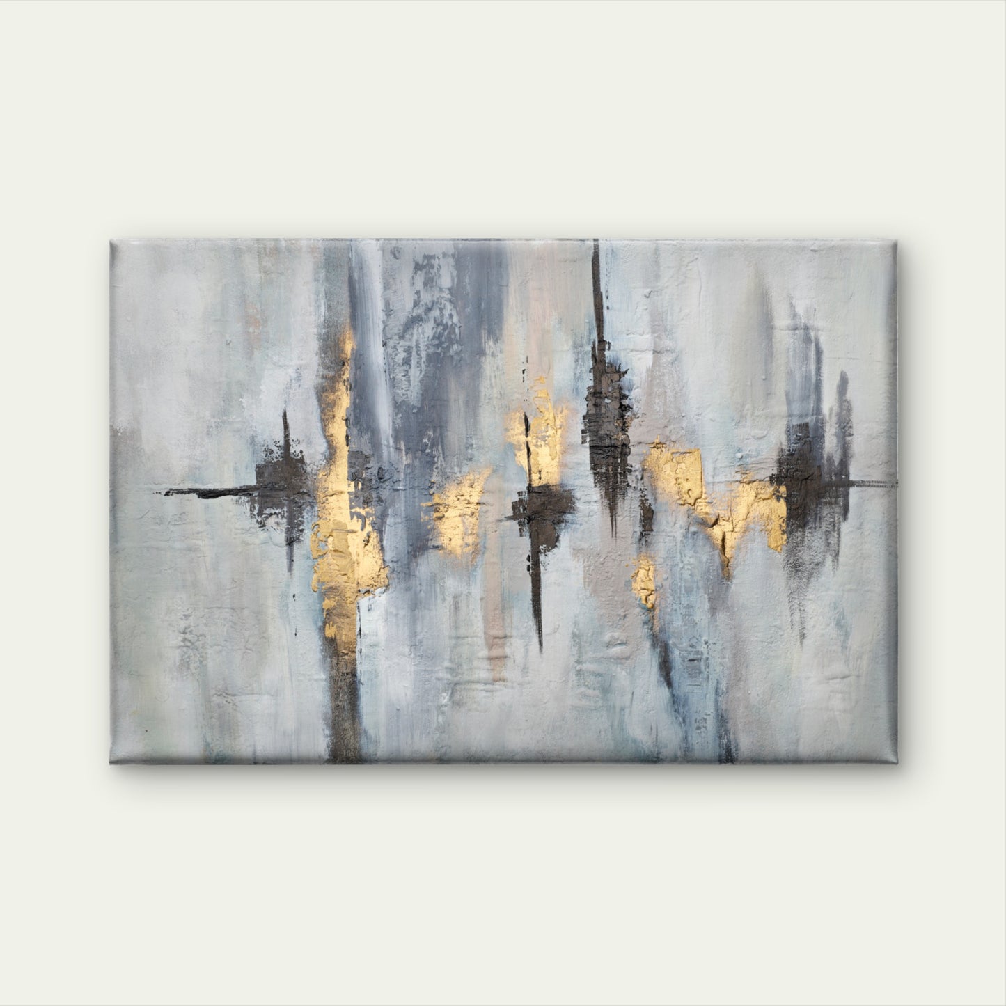 Gold Foil Texture Gray Abstract Art Wall Art Decor 100% Australian Made