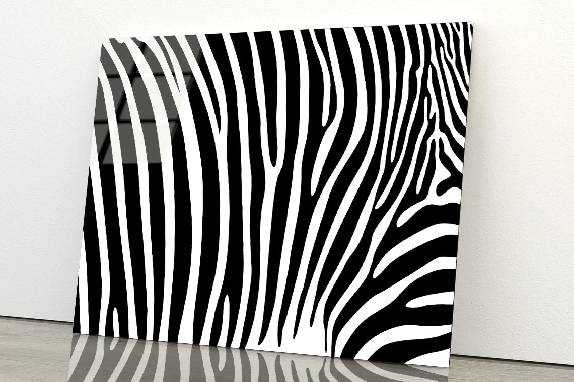 Black And White Zebra Pattern Acrylic Glass Print Tempered Glass Wall Art 100% Made in Australia Ready to Hang