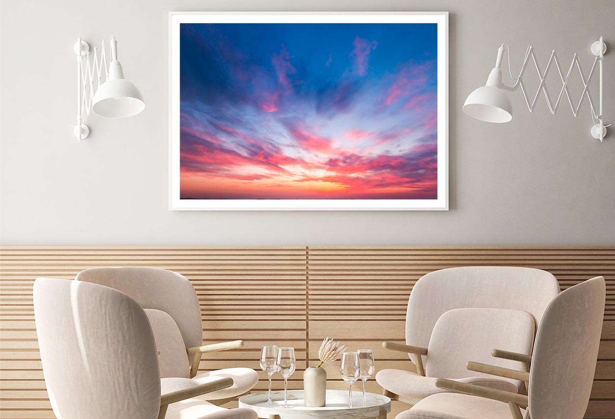 Red Sunset Clouds Sky View Home Decor Premium Quality Poster Print Choose Your Sizes